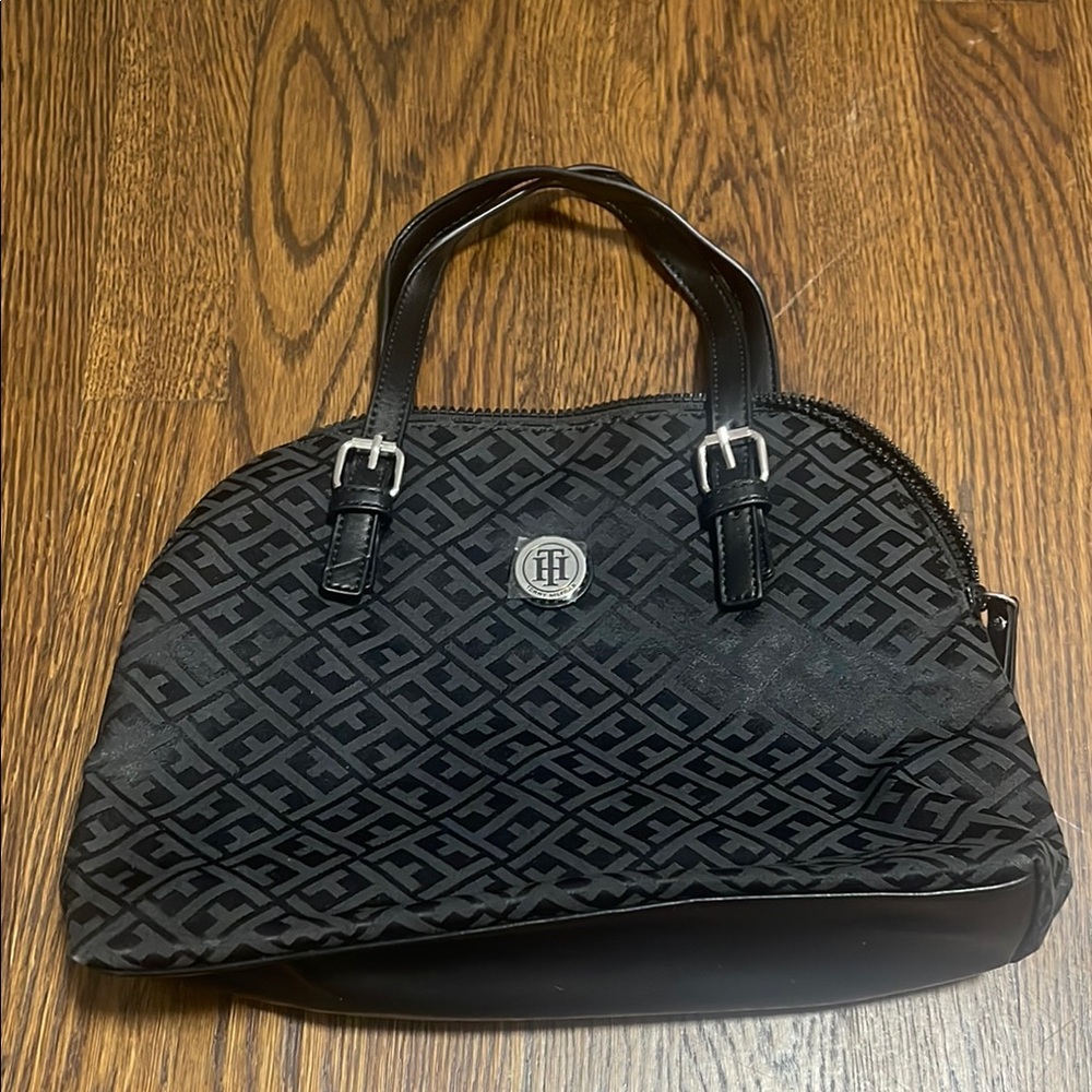 Tommy Hilfiger Black and Gray Satchel